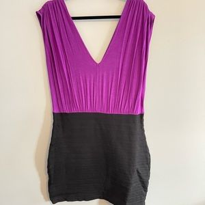 Express purple/black mini dress size Large